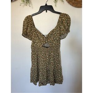 American Eagle Outfitters Green Floral Dress